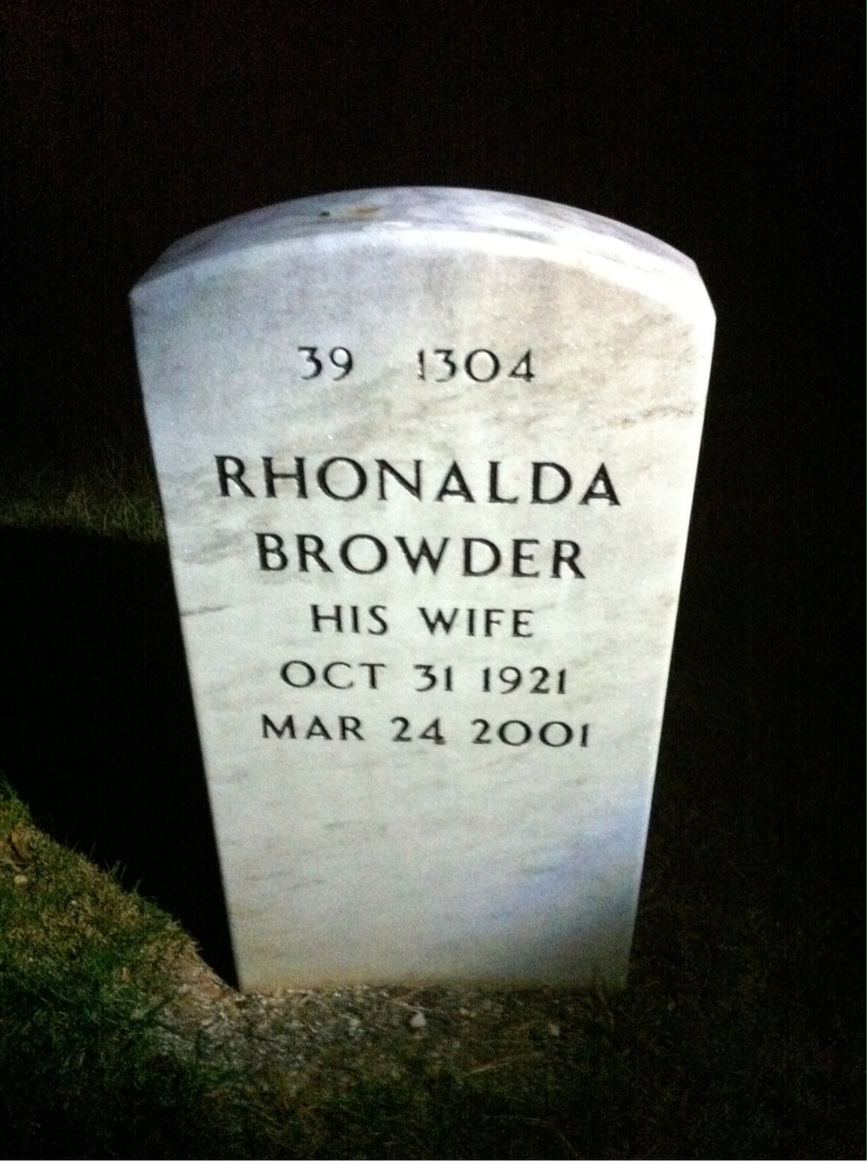 Back of headstone — Lester Mandell