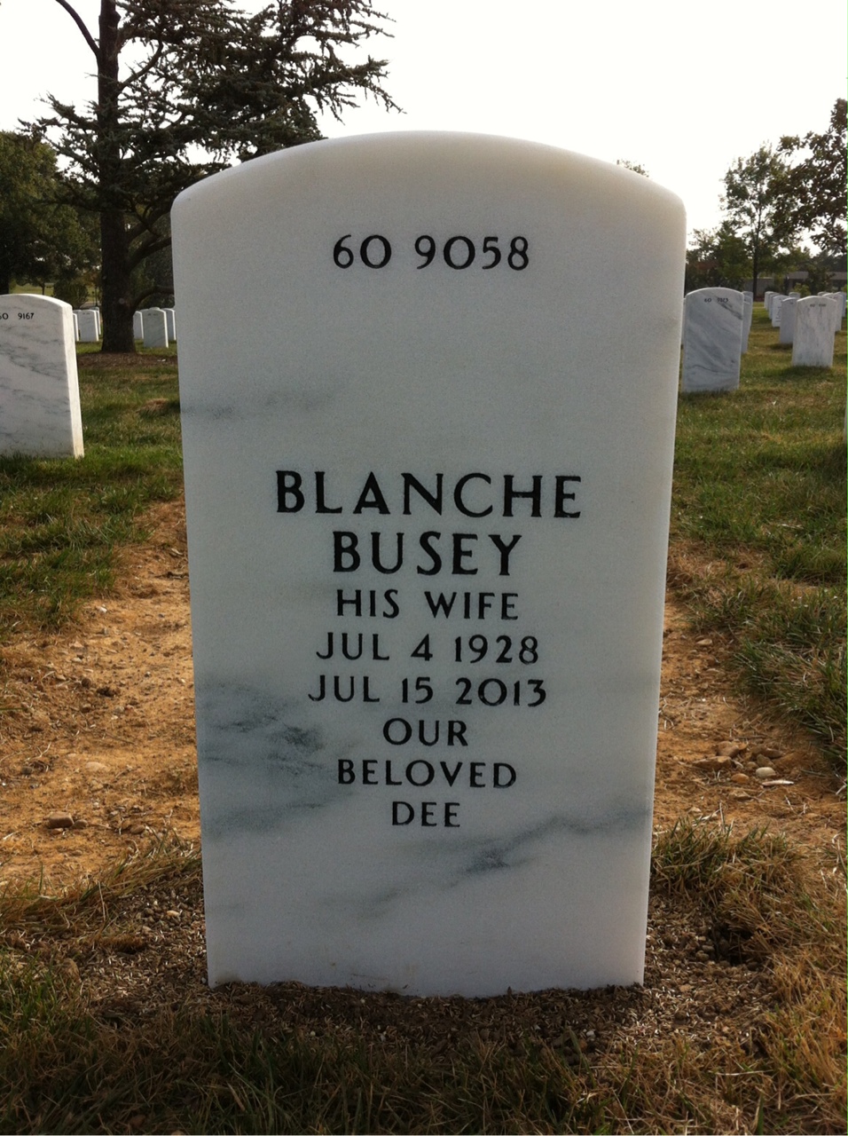 Back of headstone — Roger Myers
