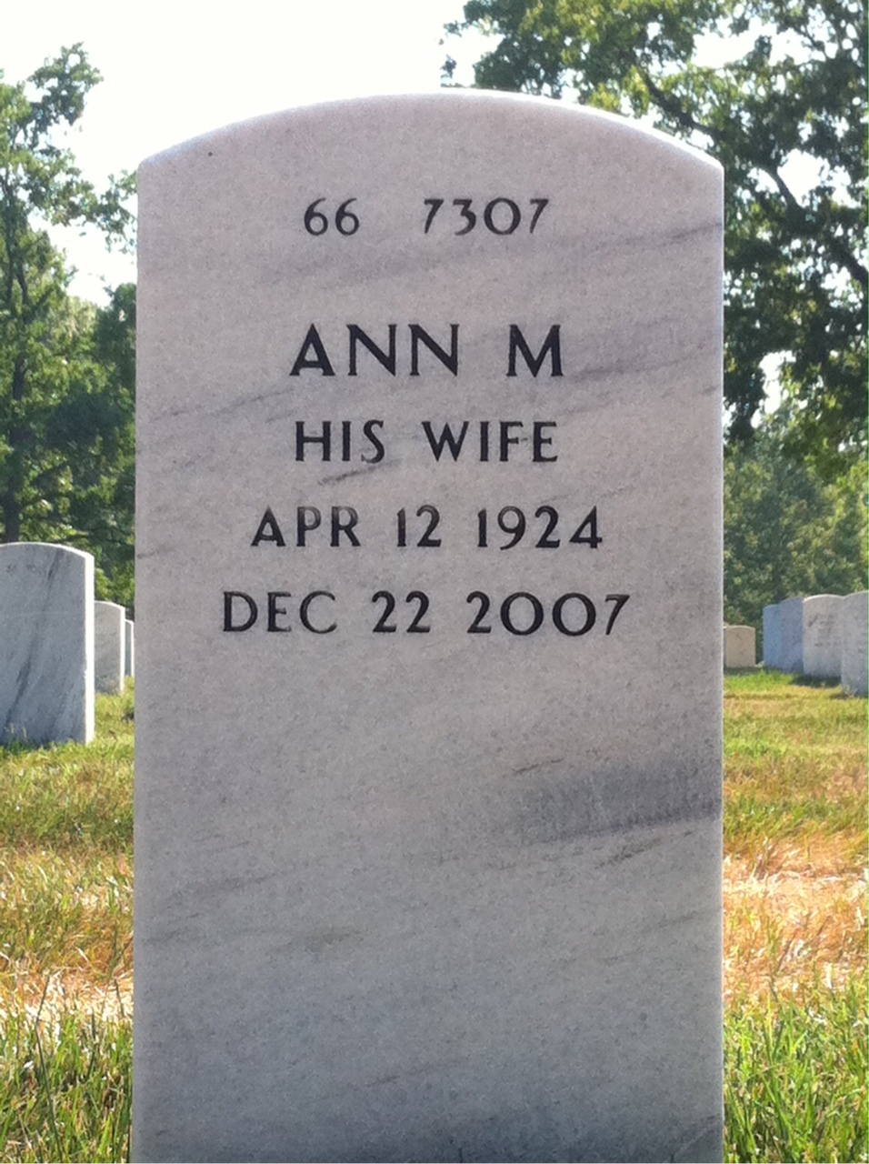 Back of headstone — Ernest Greene