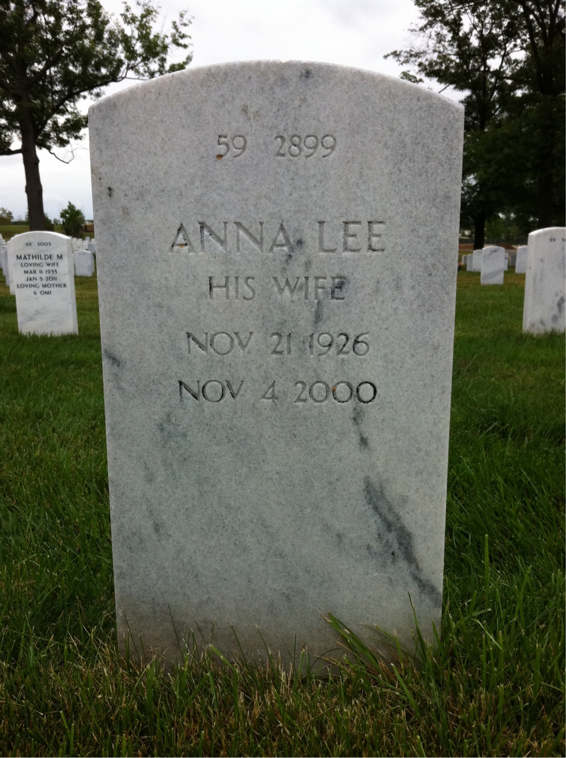 Back of headstone — Albert Allison