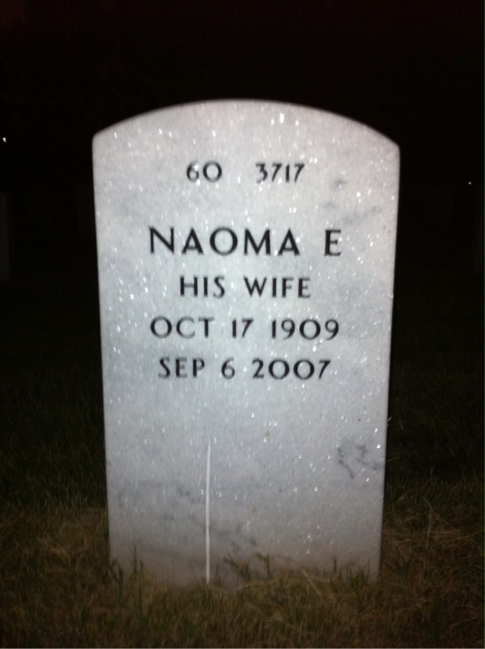 Back of headstone — George Hall