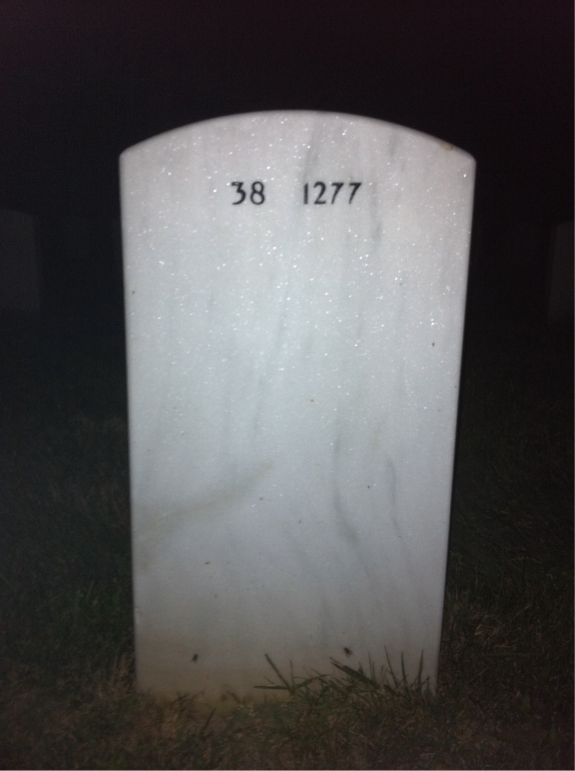 Back of headstone — William Faught