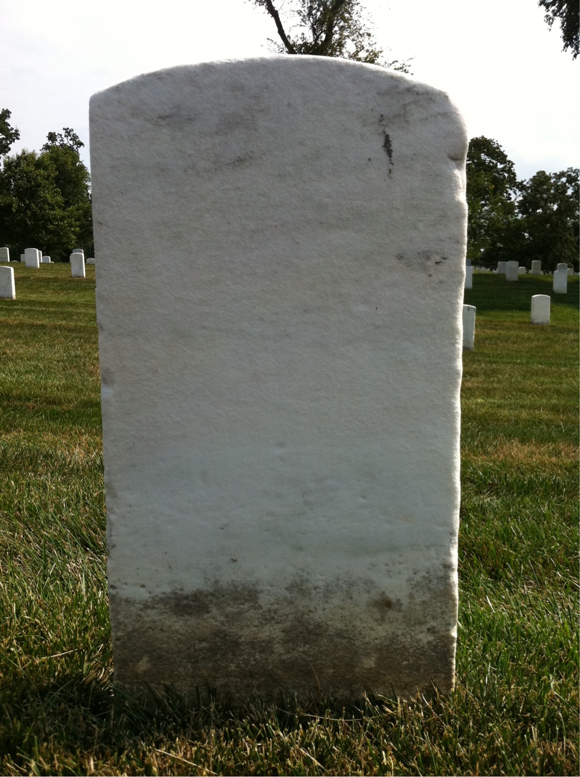 Back of headstone — James Allen