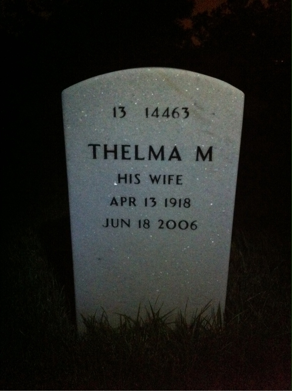Back of headstone — Frank Johnson