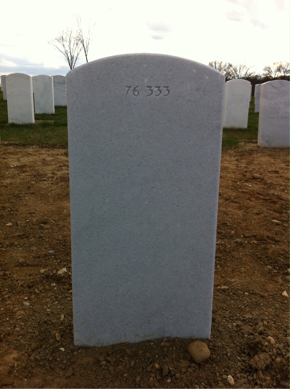 Back of headstone — William Wayne Vinson