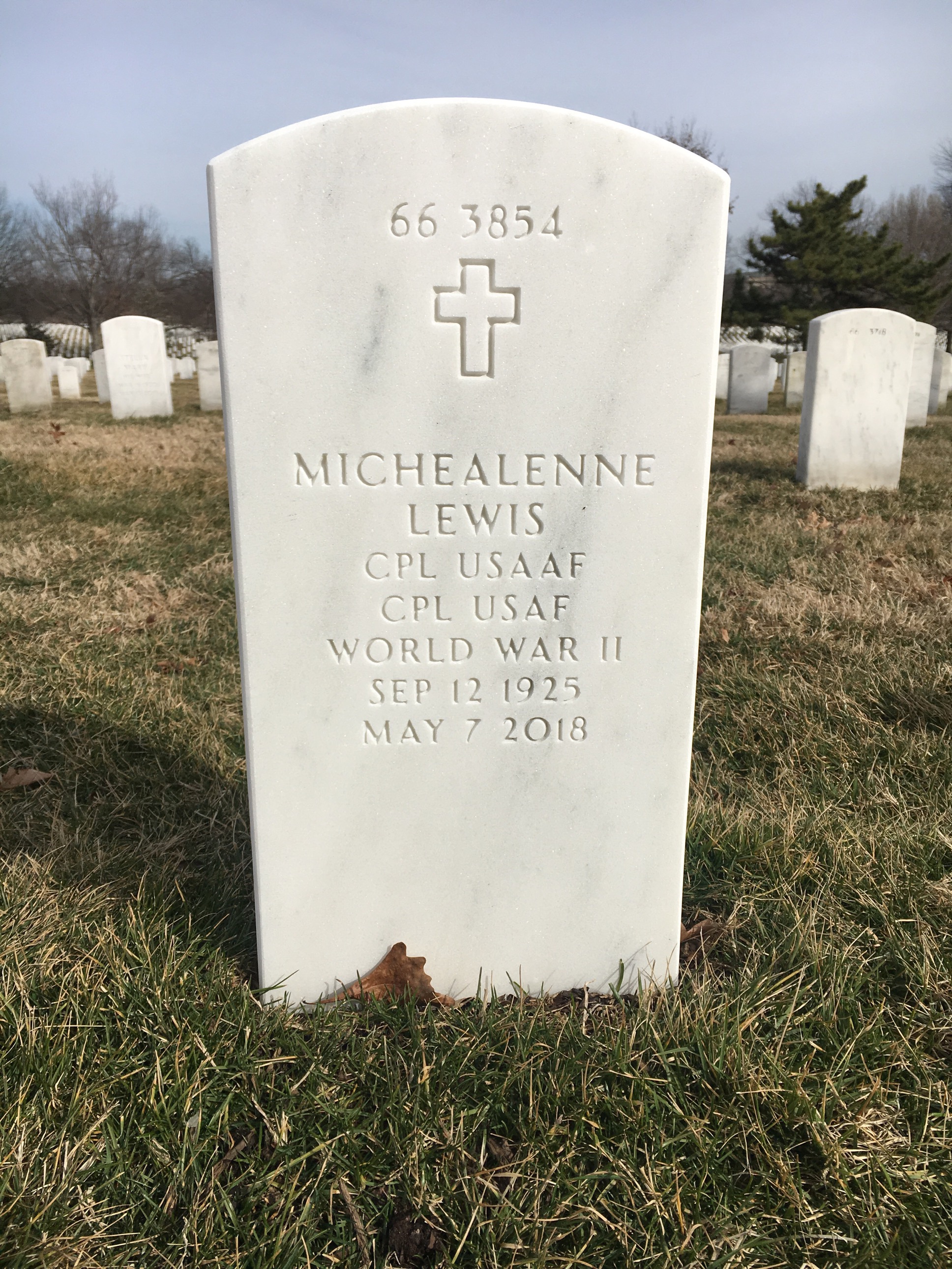Back of headstone — Morris Lewis