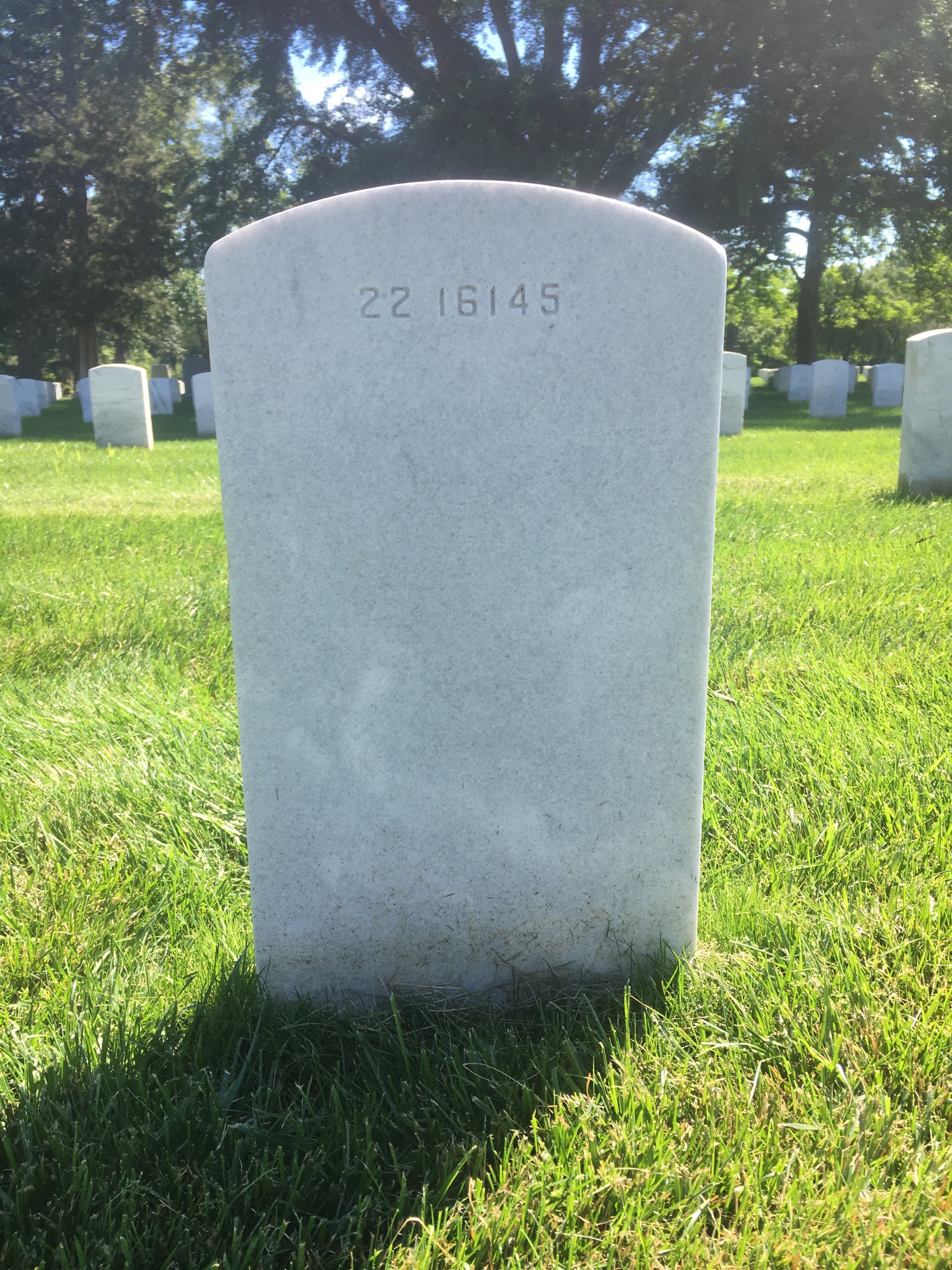 Back of headstone — James Moran