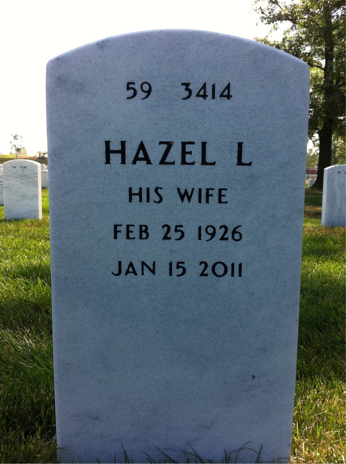 Back of headstone — William Bainbridge