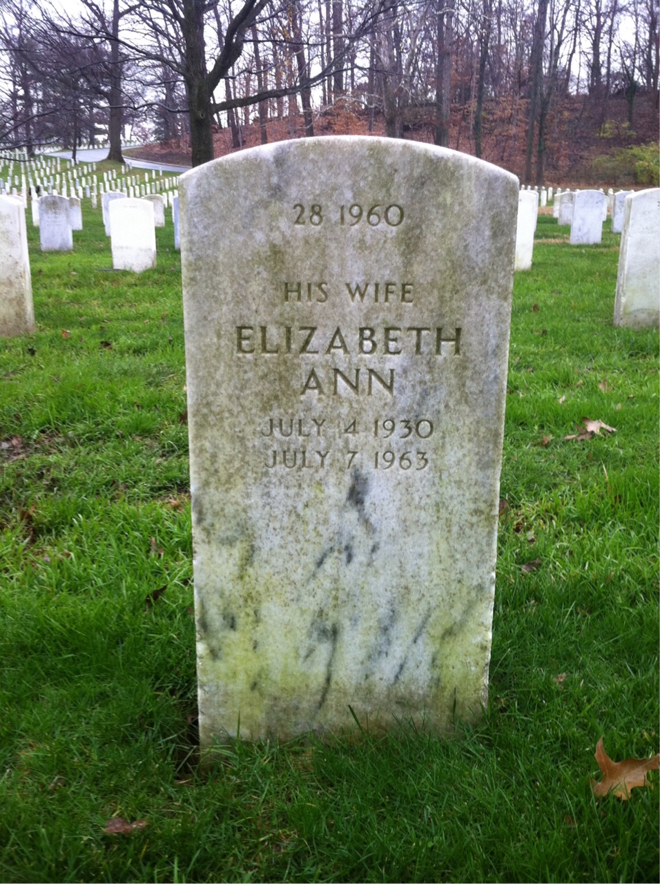 Back of headstone — Elizabeth Baldauf