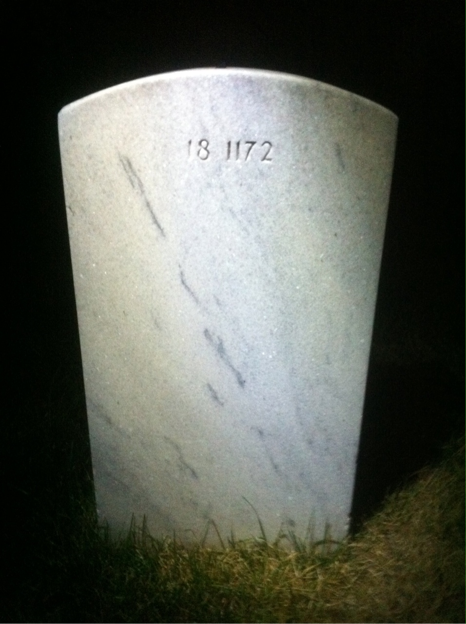 Back of headstone — Edward Adams