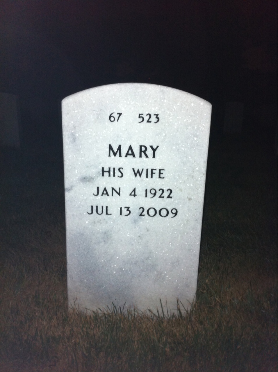 Back of headstone — Thomas Anderson