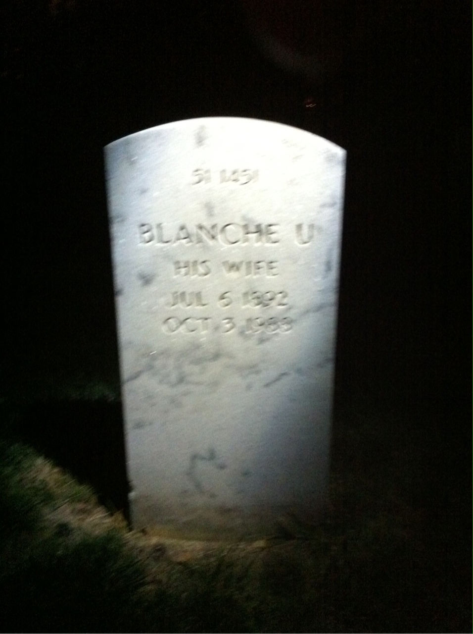 Back of headstone — William H Meyers