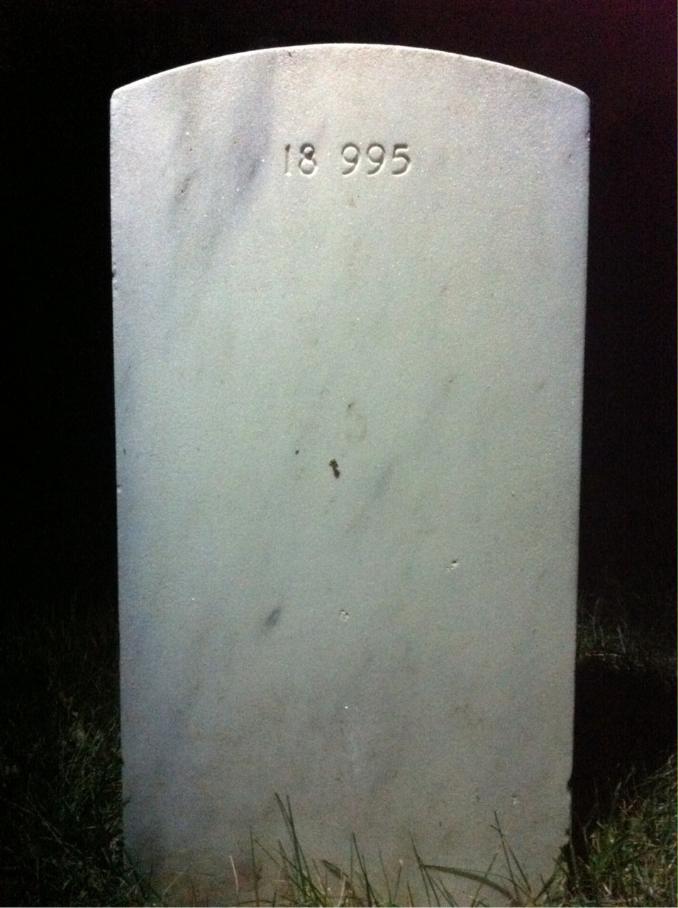 Back of headstone — Arle Moore