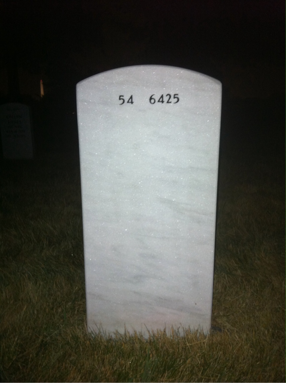 Back of headstone — Joe Hughes