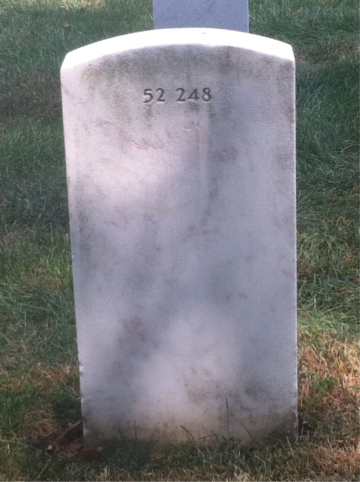 Back of headstone — Claude Allen