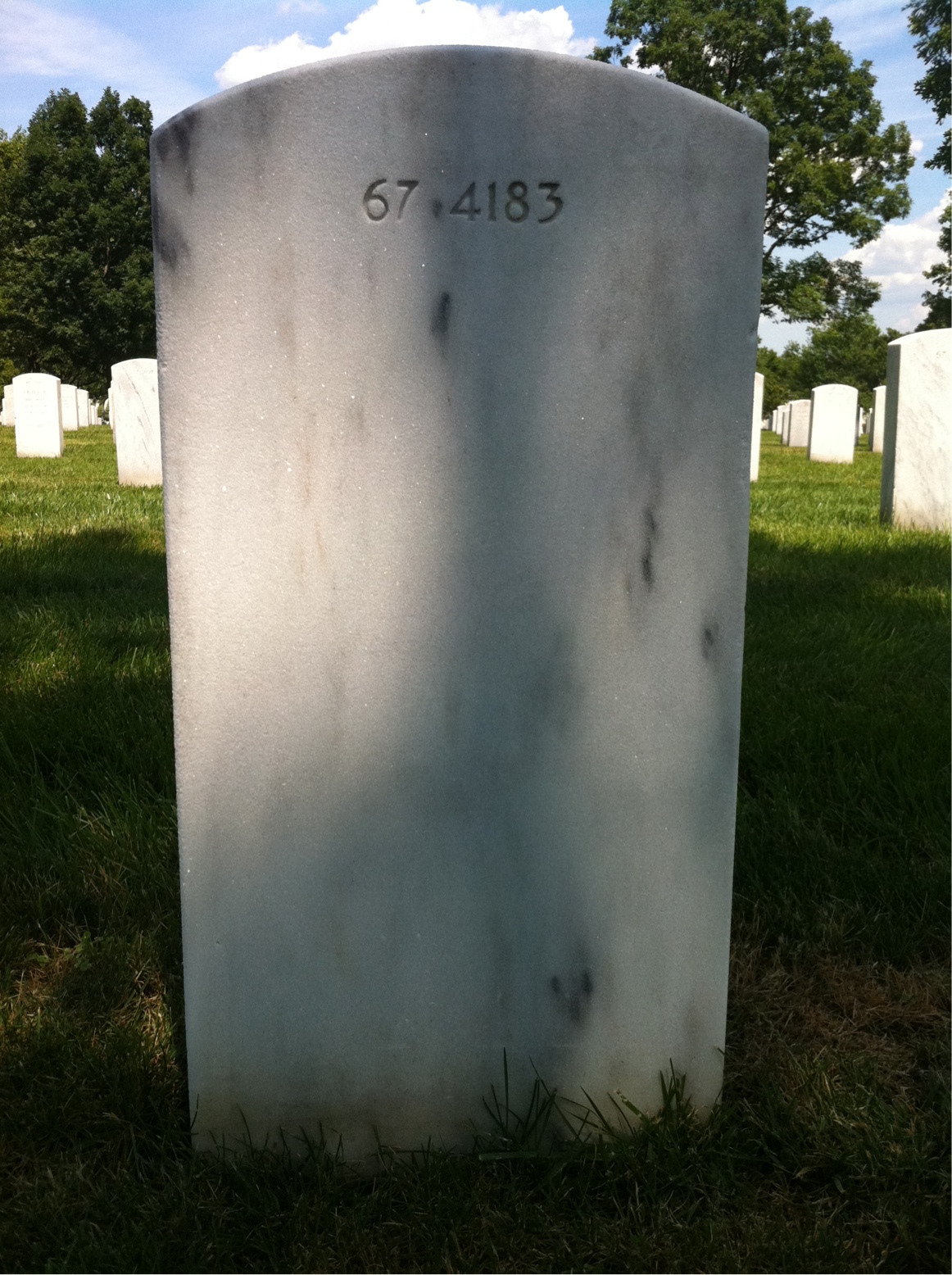 Back of headstone — Thomas Brian Mcderby