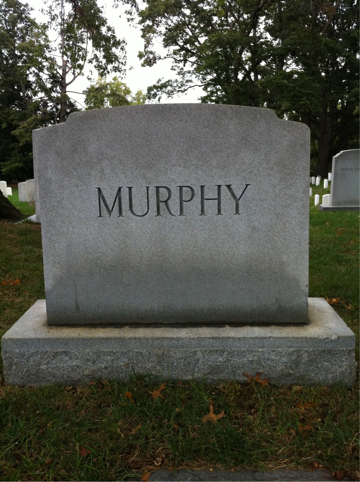 Back of headstone — Raymond Murphy