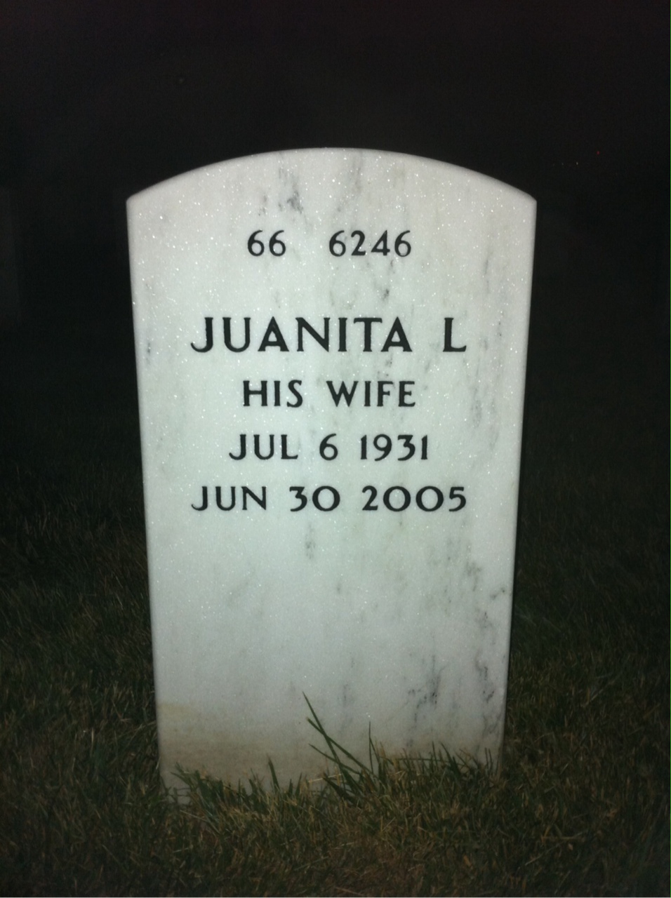 Back of headstone — Charlie Defoor