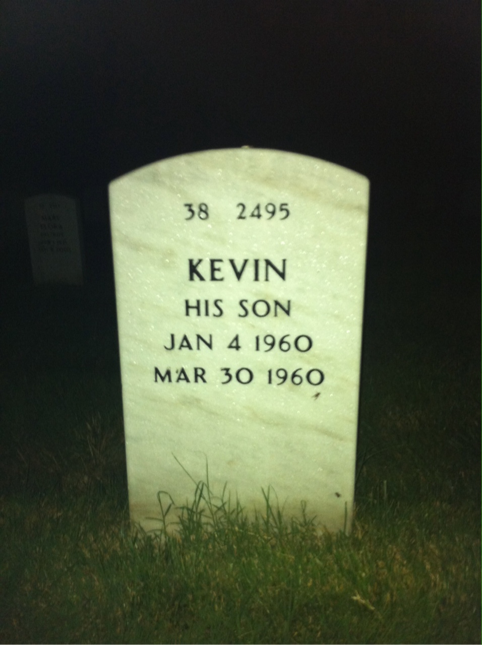 Back of headstone — William Walsh