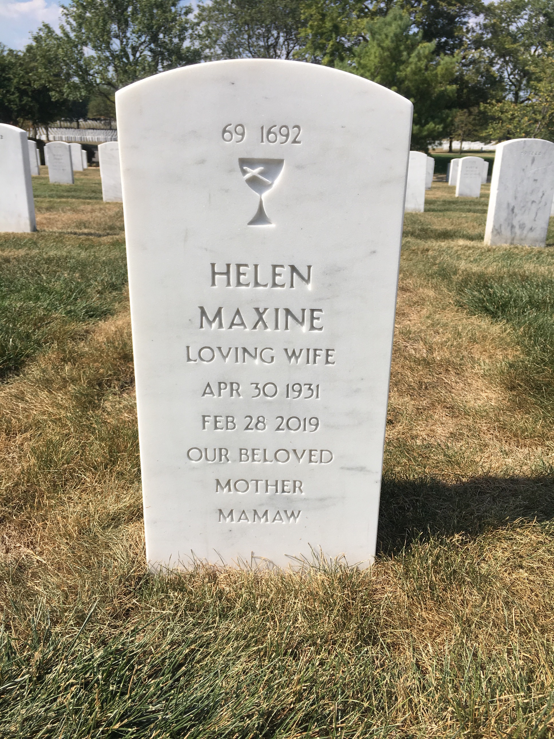 Back of headstone — Charles Hunter
