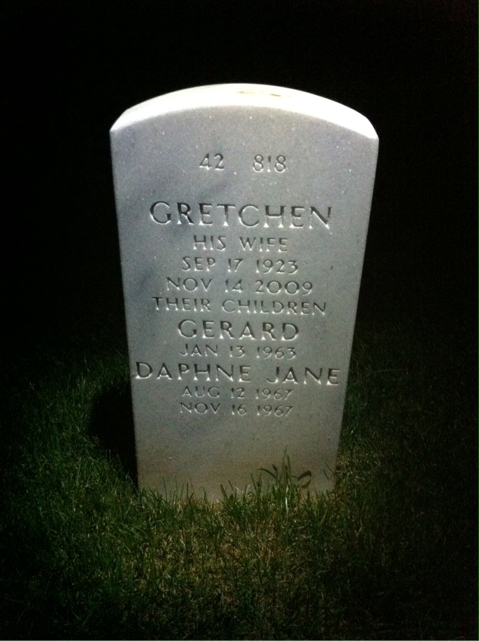 Back of headstone — Francis Fletcher
