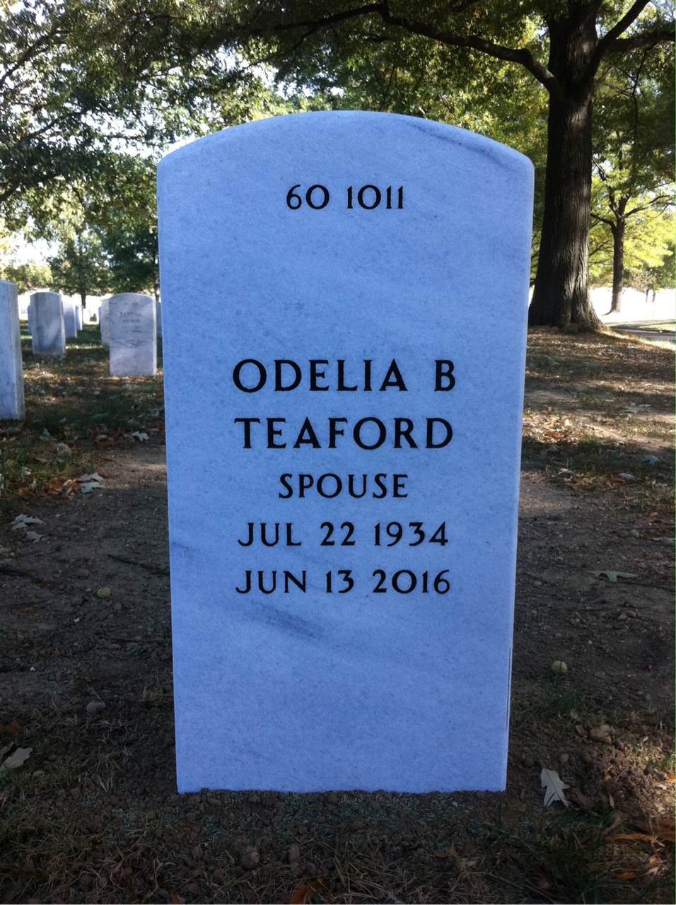 Back of headstone — William Baker