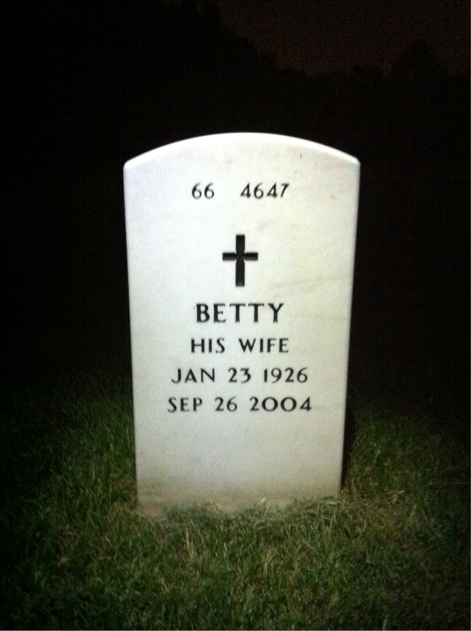Back of headstone — Arthur Olson