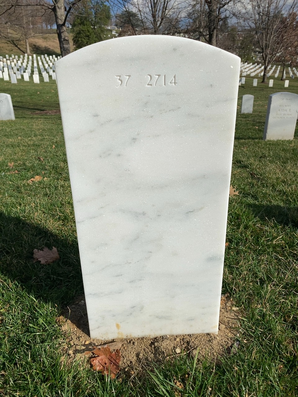 Back of headstone — William John Connolly