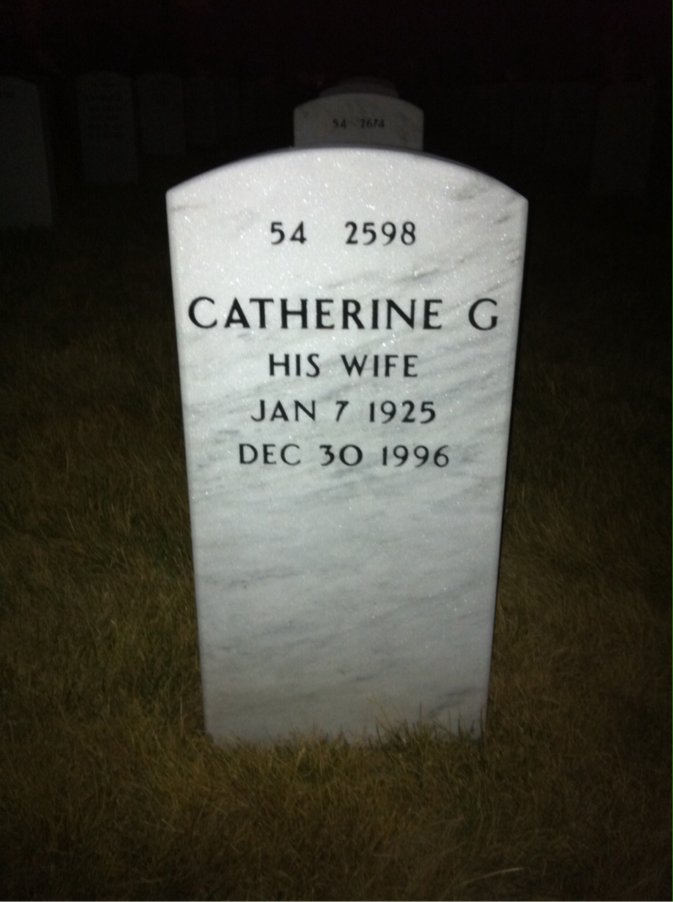 Back of headstone — Frederick O'Neill