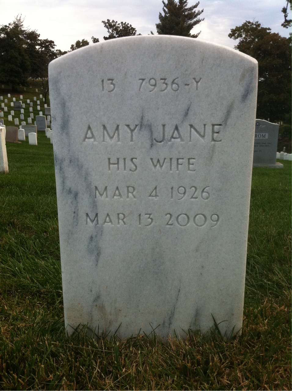 Back of headstone — Bruce Robertson