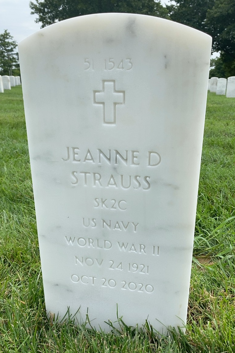 Back of headstone — John Strauss