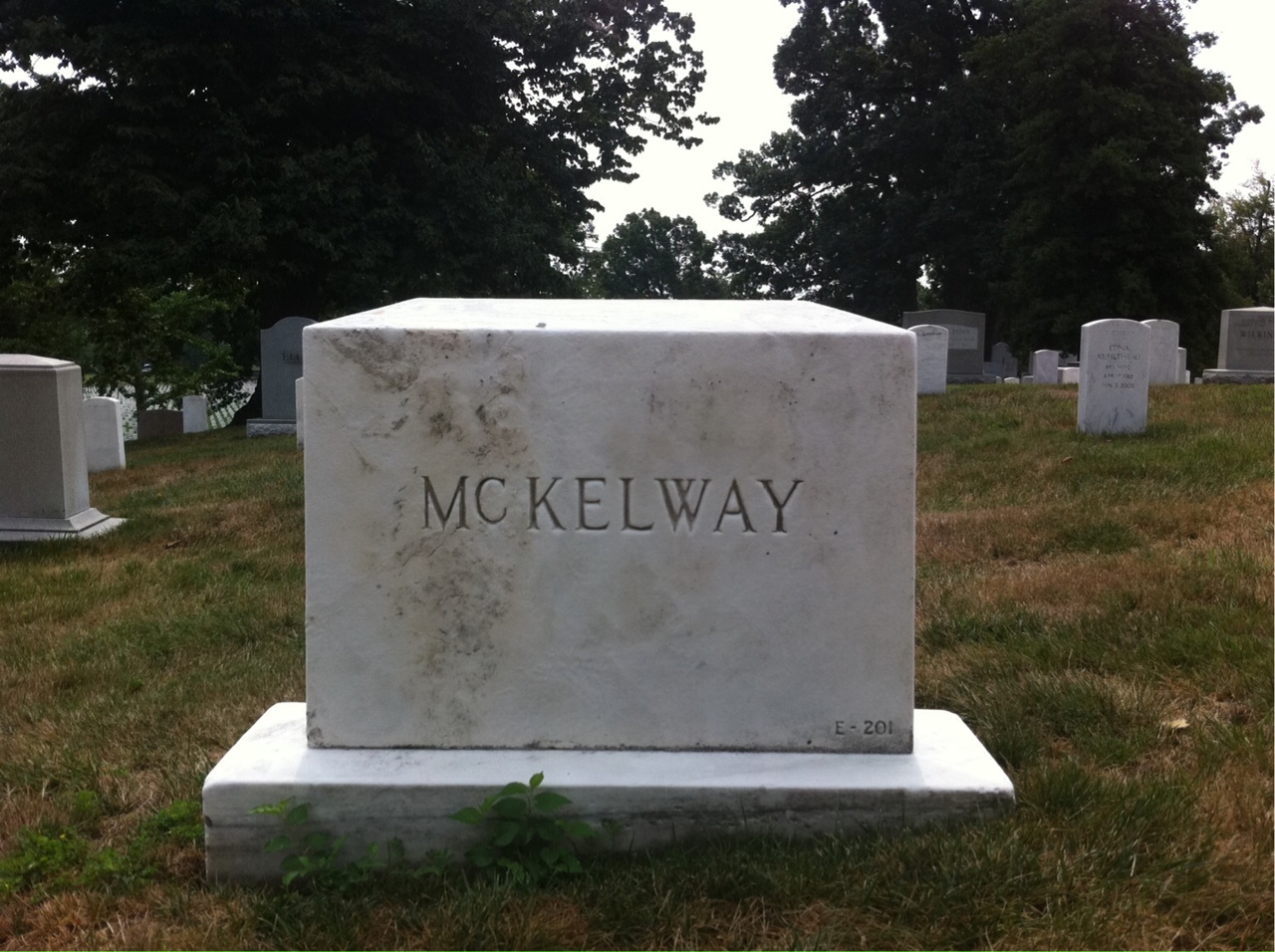 Back of headstone — Alexander Mckelway