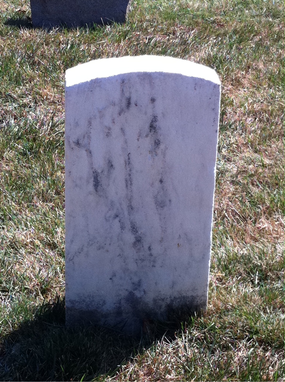 Back of headstone — Voss Morris