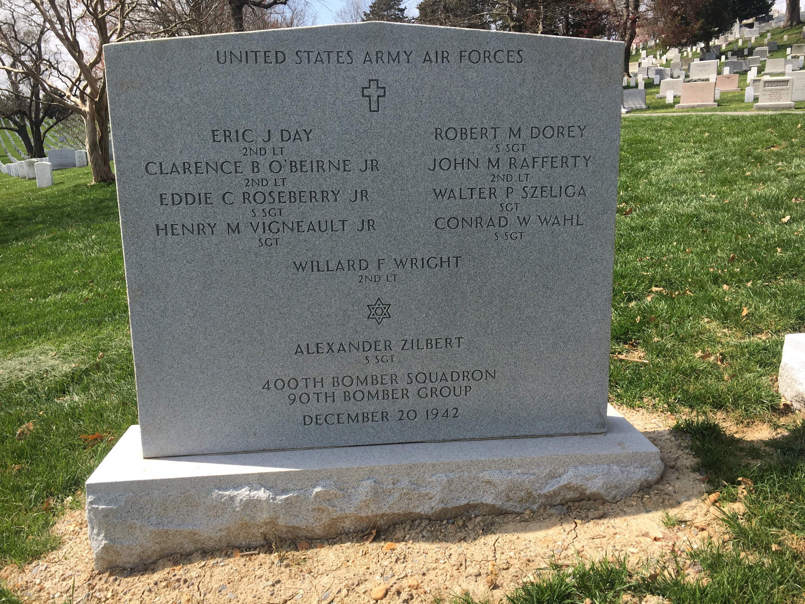 Headstone shared by 9 interments, including Robert M Dorey