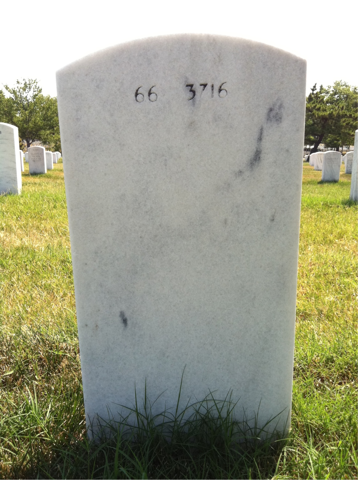 Back of headstone — Ernest Mcdonald
