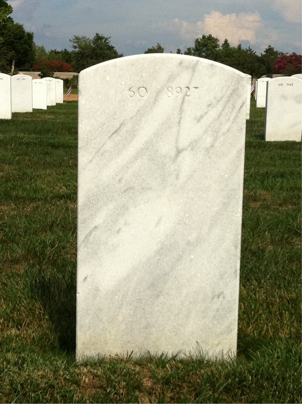 Back of headstone — Chauncey Rowan