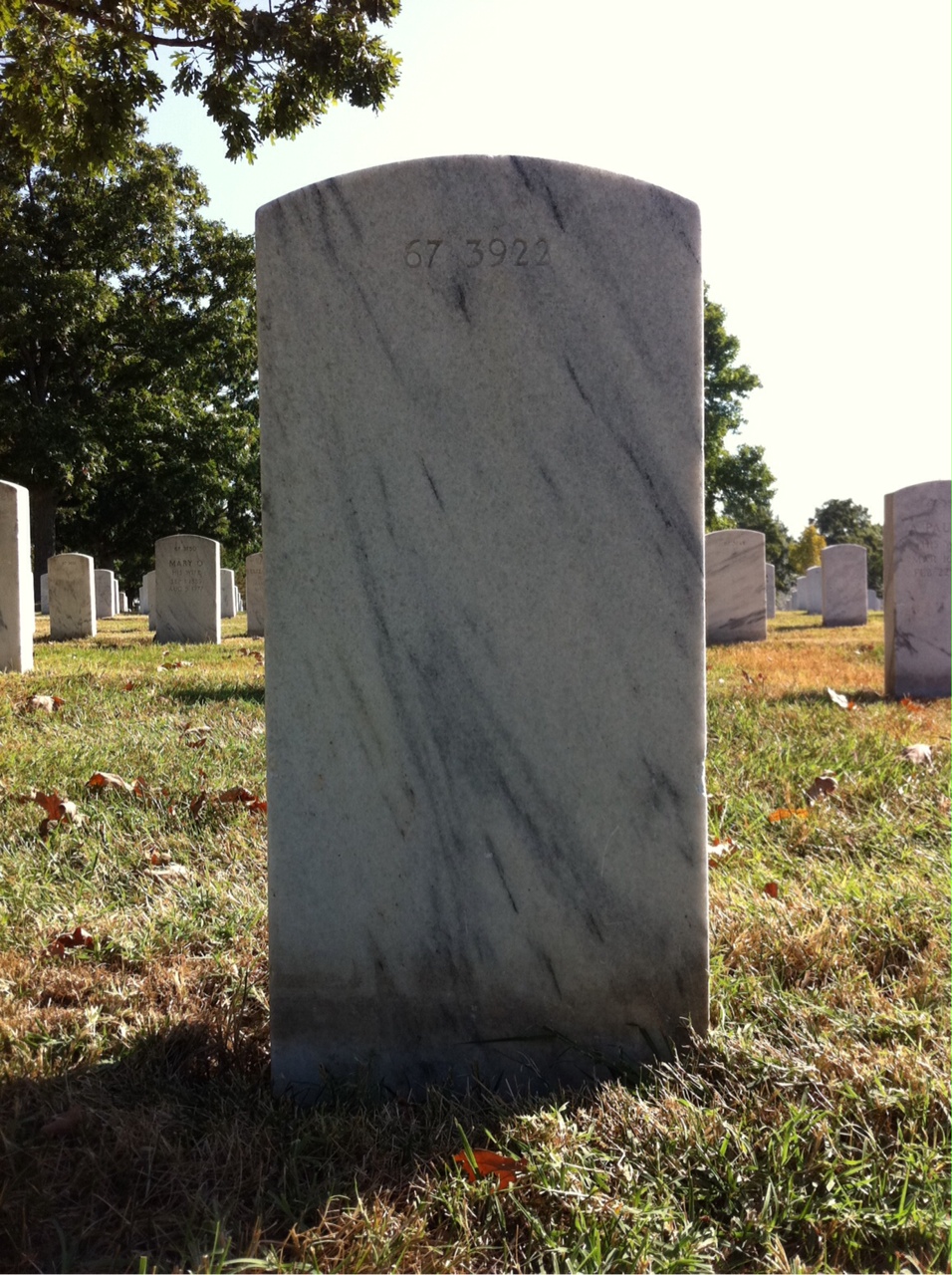 Back of headstone — Stanley H Wolf