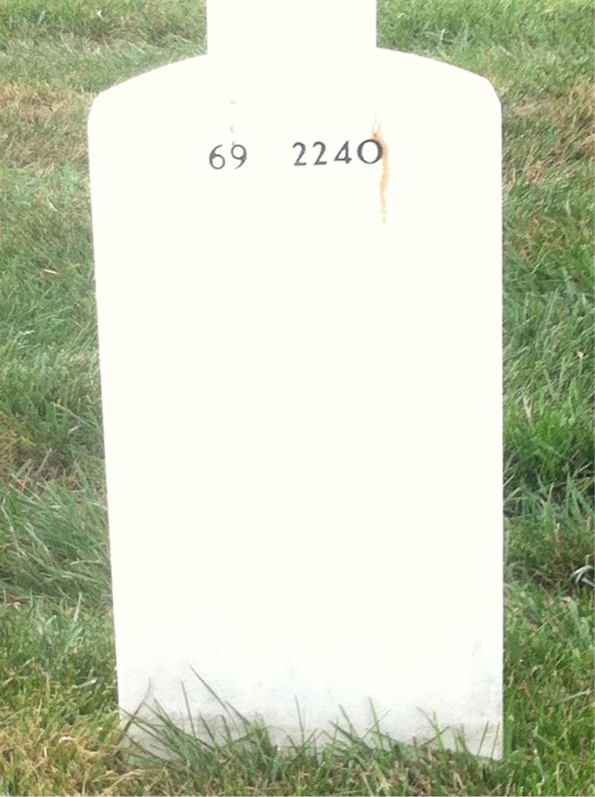 Back of headstone — George Wastila