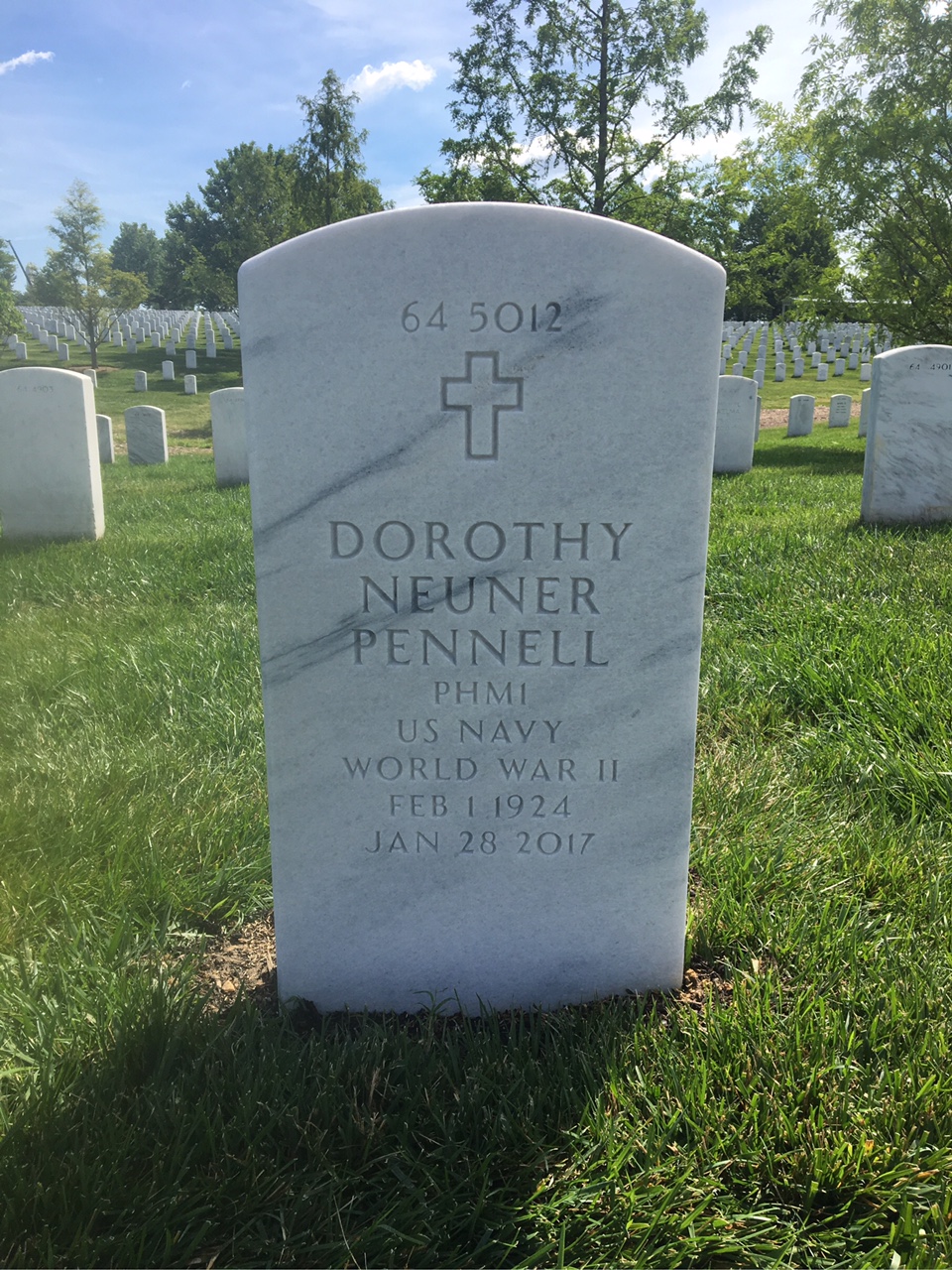 Back of headstone — Ernest Pennell