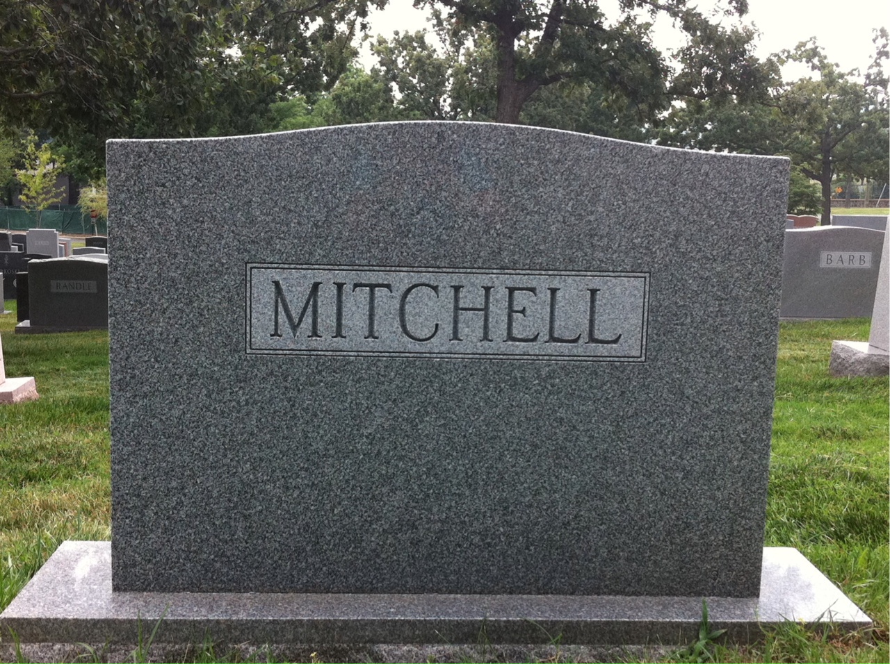 Back of headstone — Dennis Mitchell