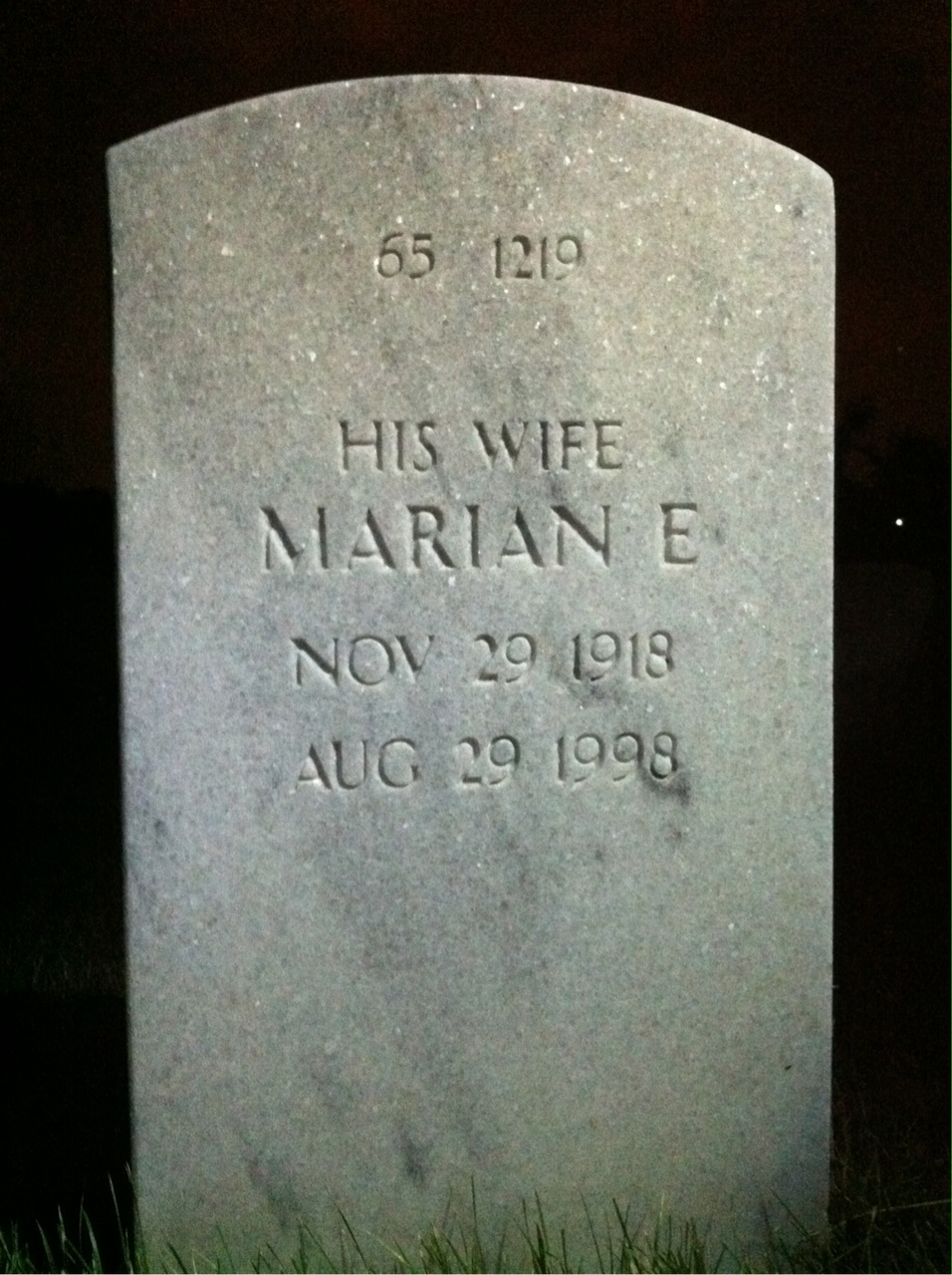 Back of headstone — Charles Musick