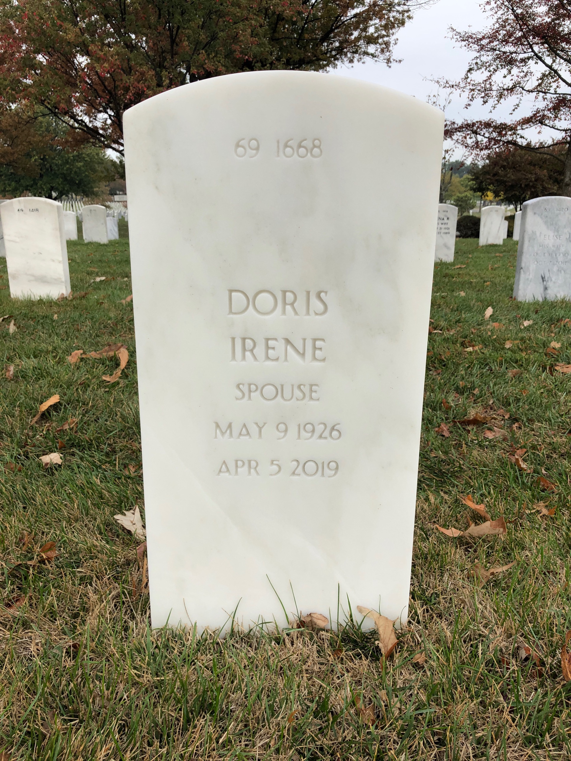 Back of headstone — Gene Martin