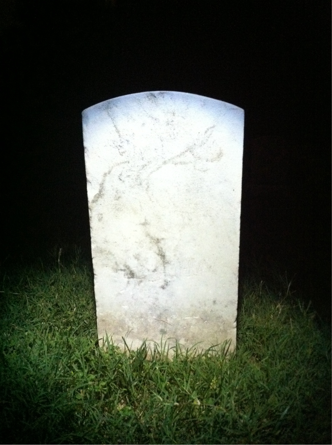 Back of headstone — Mina Mihills
