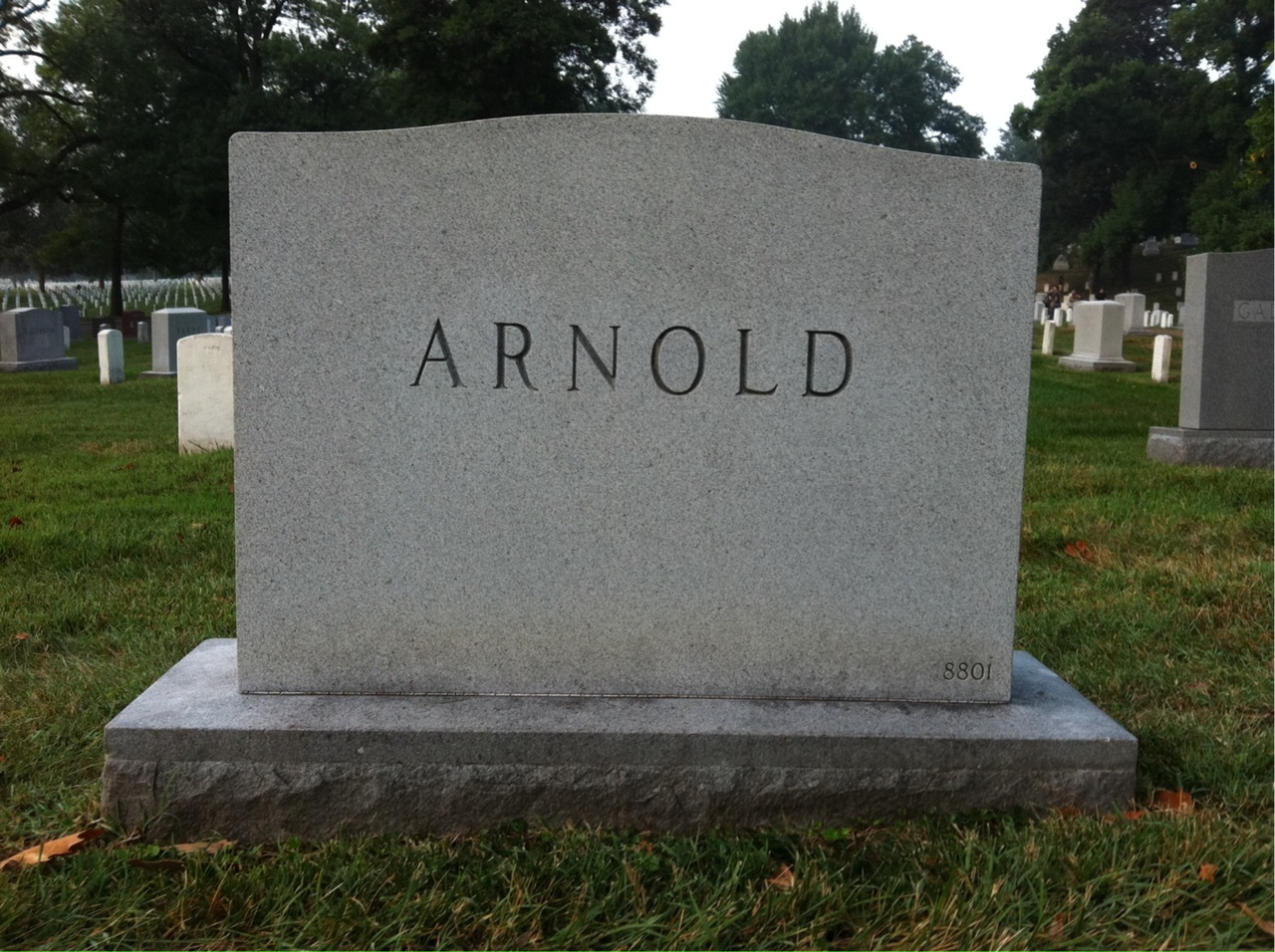 Back of headstone — George Arnold