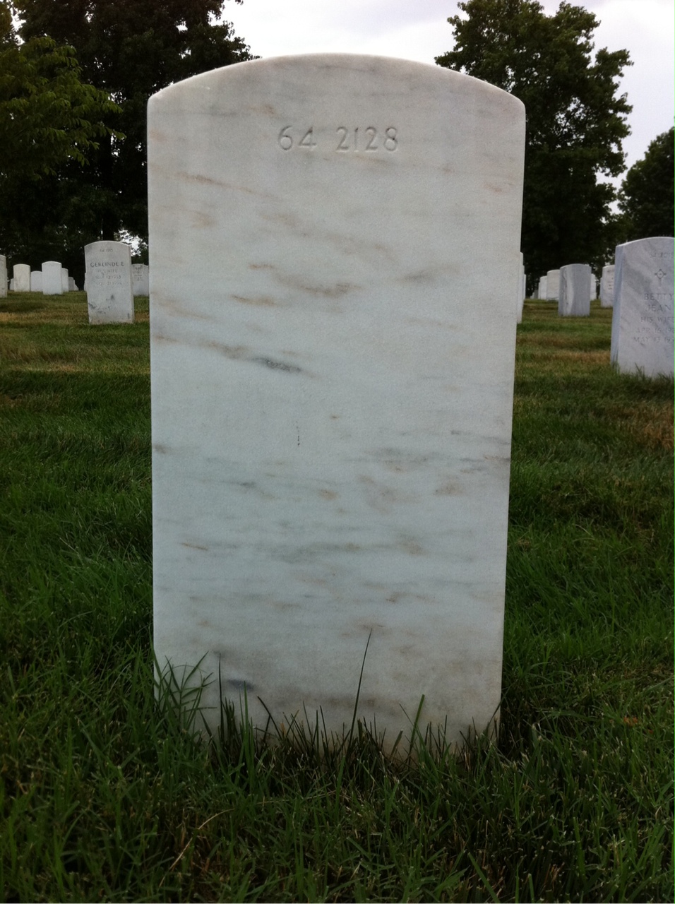 Back of headstone — Joseph Anderson