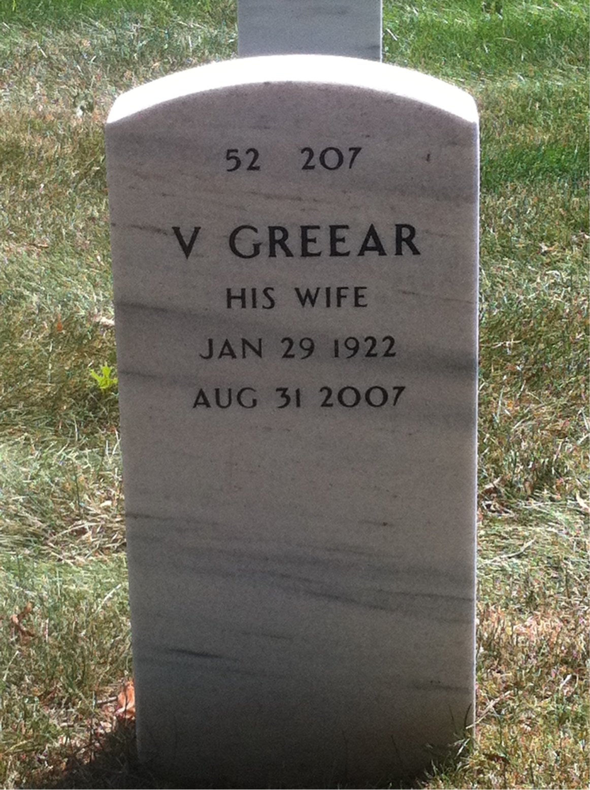 Back of headstone — Lawrence Norton