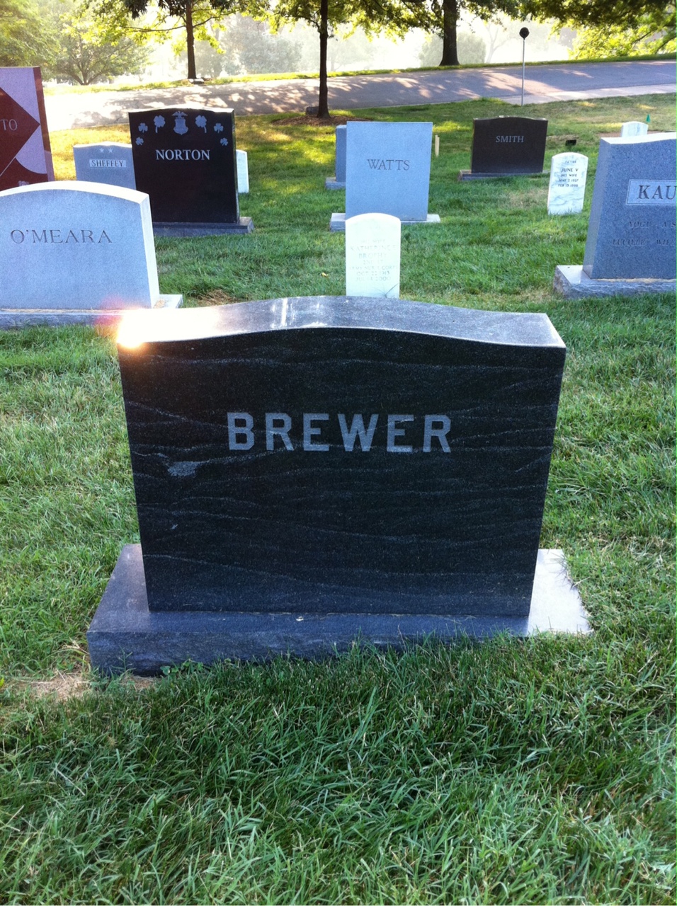 Back of headstone — Zane G Brewer
