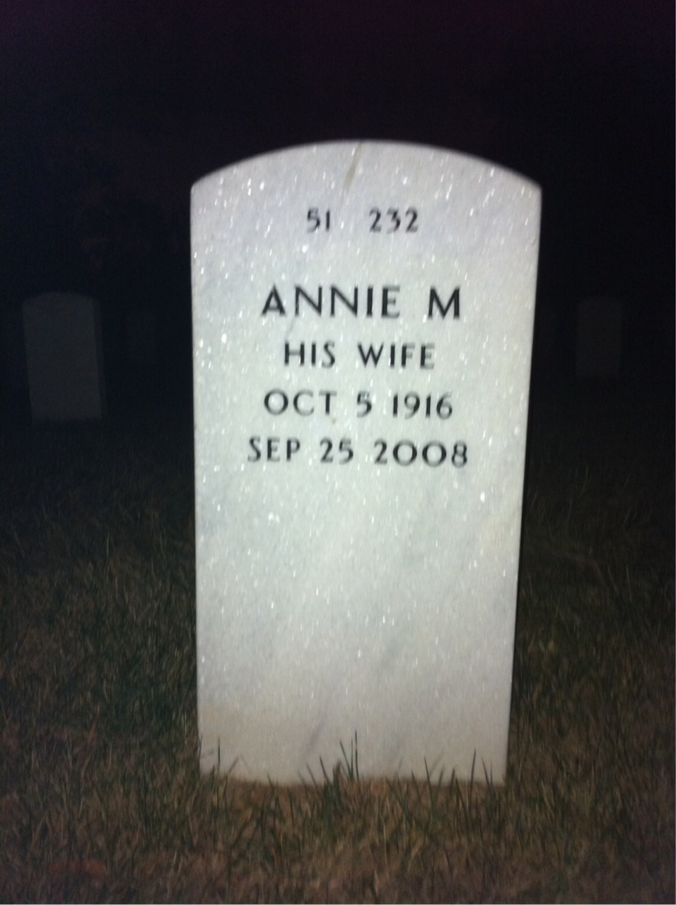 Back of headstone — Earle Kennedy