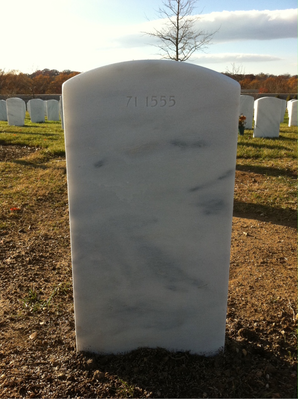 Back of headstone — Arthur W Wuerstle