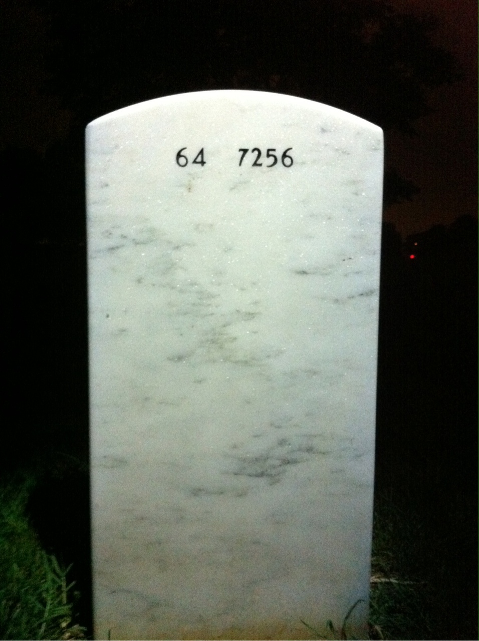 Back of headstone — Jesse Forbes